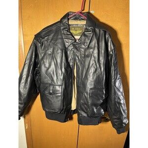 Air Force Landing Leather Black Leather Bomber Jacket size XL Luxury Lane Type 2